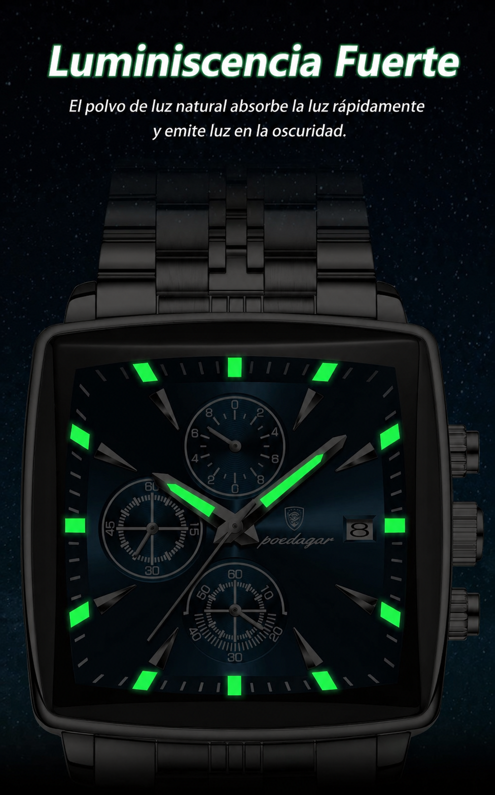 Poedagar Executive Square – Reloj de Lujo para Hombre