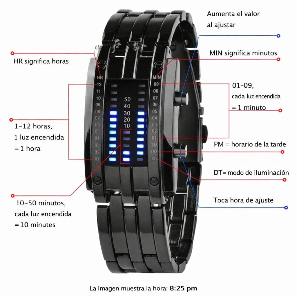 RELOJ BINARIO LED “FUTURE TIME X”